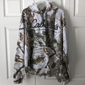 Cabela's White Camo Hoodie 2XL